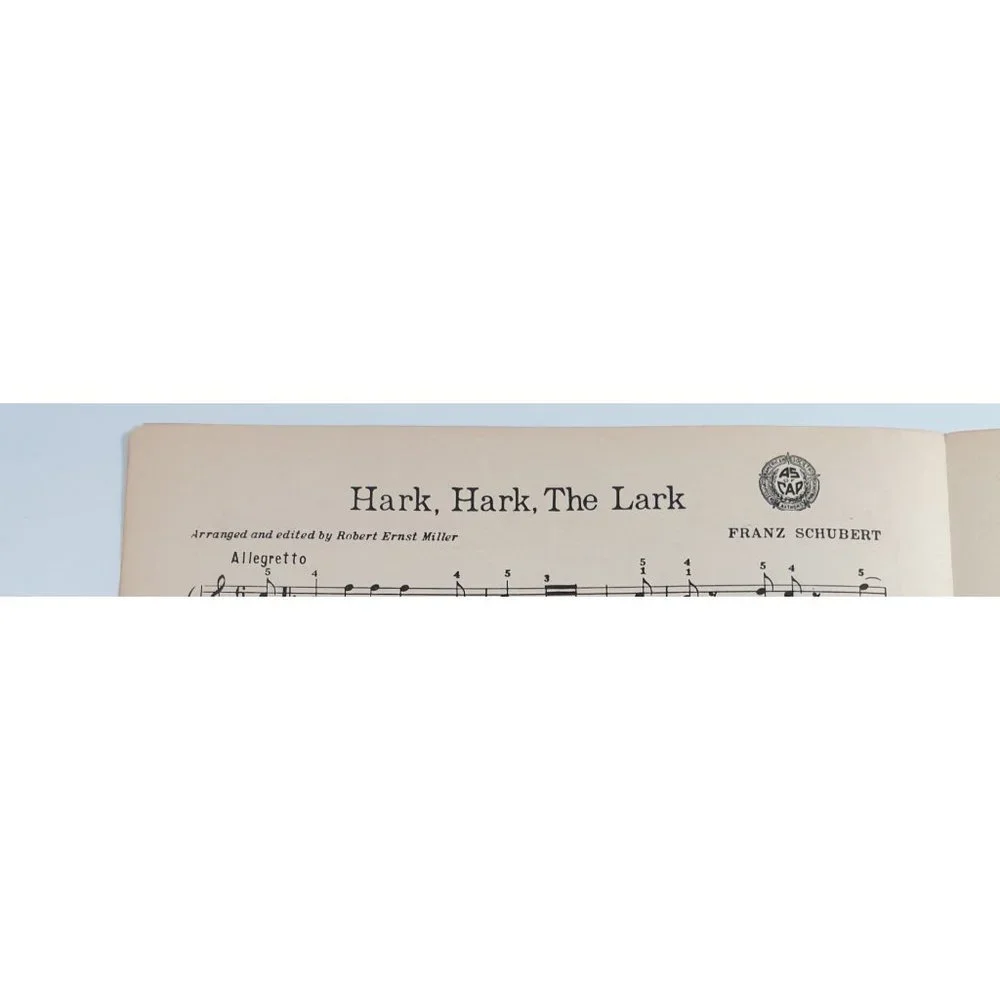 Vintage Sheet Music 1947 Hark The Lark Piano Schubert Easy Listening Classical